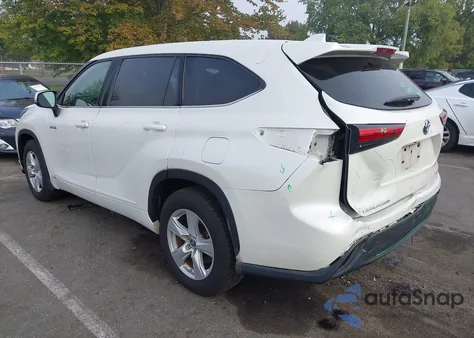 2020 Toyota Highlander Hybrid Le z USA, uszkodzony, nr VIN 5TDBBRCH1LS505233